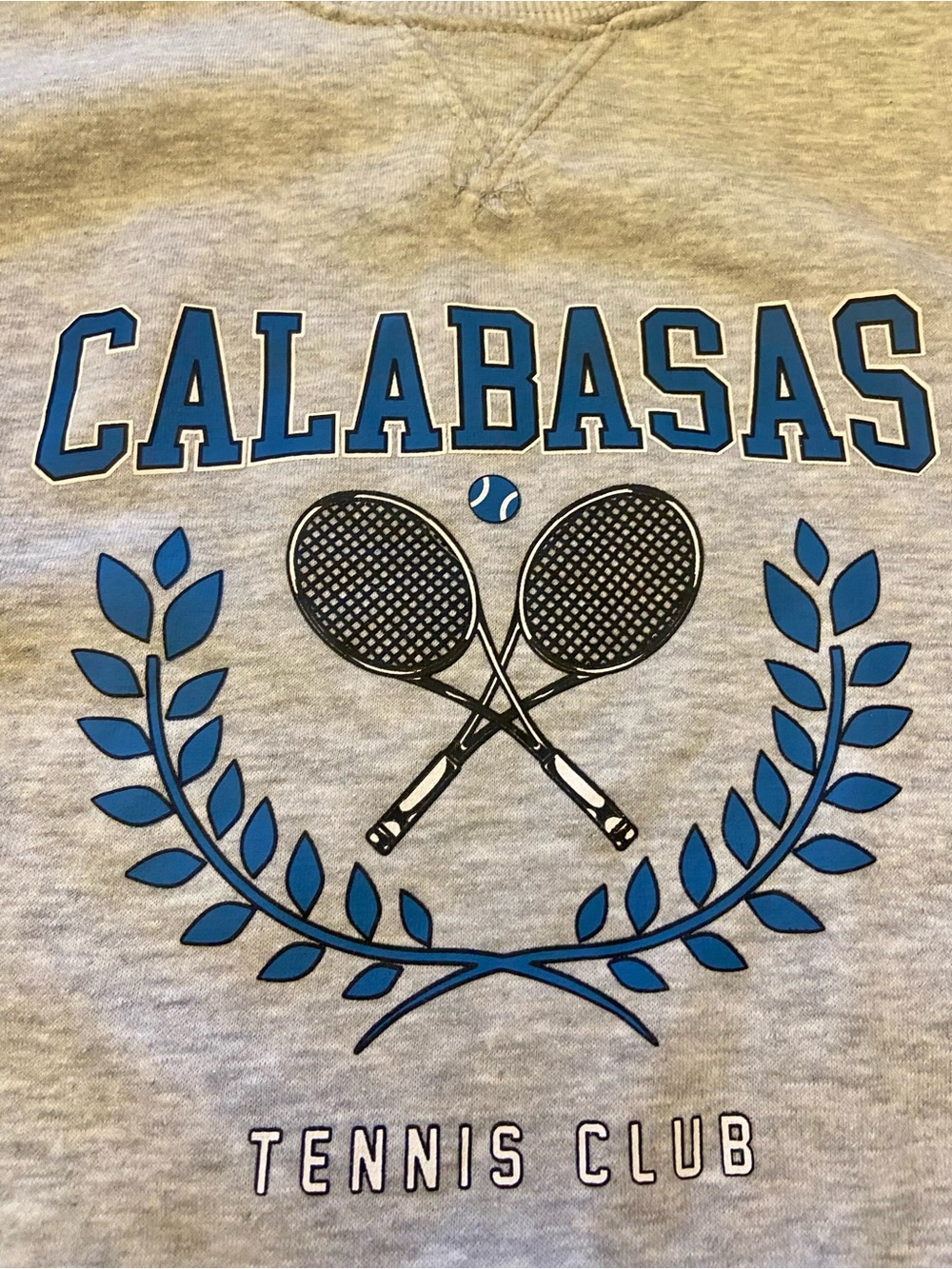 refuge athletics Calabasas Tennis Club gray sweatshirt Boyfriend Crew Small - Picture 3 of 4